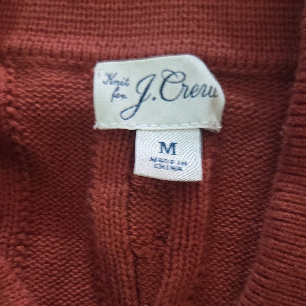 Rust Cable Knit Button-Up Shirt - Picture 3 of 10